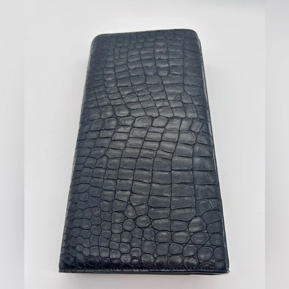 Saint Laurent YSL Black Crocodile Stamp Clutch Bag With Dustbag - Picture 7 of 15